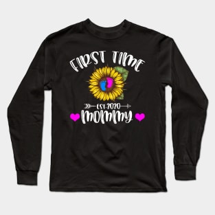 Sunflower First Time Mommy Est 2020 Shirt Mother's Day Gift Long Sleeve T-Shirt